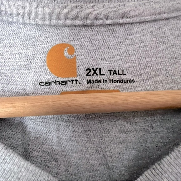 Carhartt Gray Short Sleeve Henley Pocket Heavy Cotton Tee Classic Comfort NEW - Picture 5 of 11